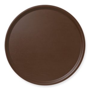 Ein modernes Tablett in dunkelbraun