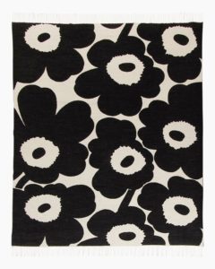 Marimekko Wolldecke Unikko weiss schwarz