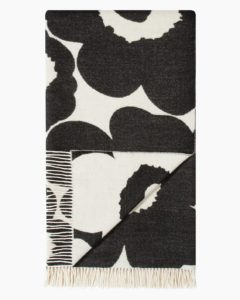 Marimekko Wolldecke Unikko weiss schwarz