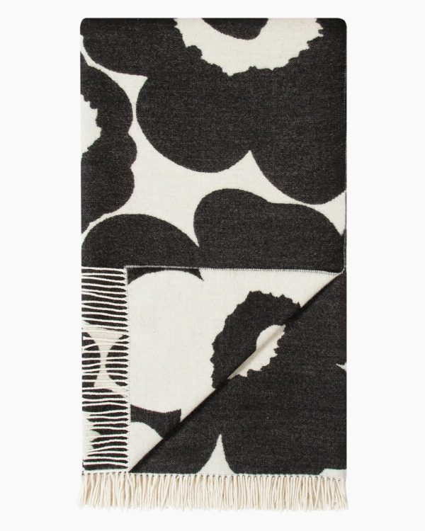 Marimekko Wolldecke Unikko weiss schwarz