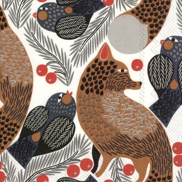 Servietten von Marimekko mit dem tollen KETUNMARJA Muster sind immer ein tolles Accessoir.