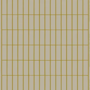 Dieser Baumwollstoff von Marimekko hat eine Rapportlänge von 62 cm und zeigt das TIILISKIVI Muster. 37% der Baumwolle und 63% der Leinen sind recycelt.