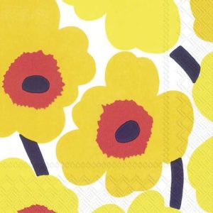 Servietten von Marimekko mit dem tollen UNIKKO Muster sind immer ein tolles Accessoir.