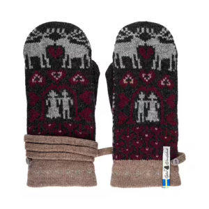 Wollhandschuhe FÄSTFOLK EMBLA & ERLING von Öjbro aus Merinowolle mit folkloristischem Muster