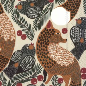 Servietten von Marimekko mit dem tollen KETUNMARJA Muster sind immer ein tolles Accessoire.