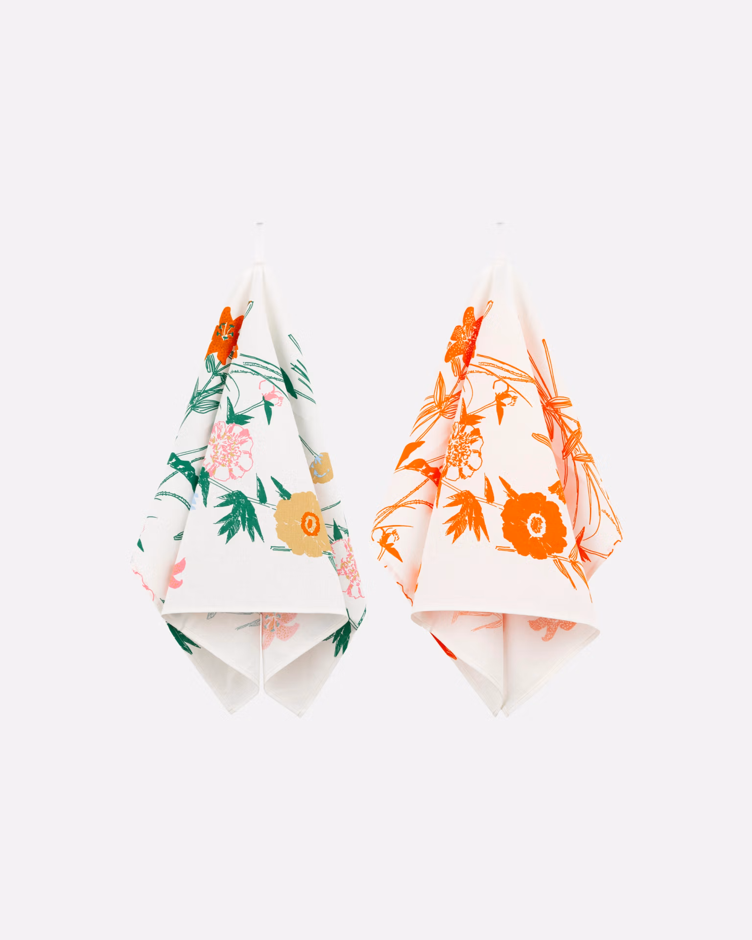 Küchentuch PUUTARHAKUTSUT von Marimekko mit floraler Illustration