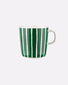 Marimekko Piccolo Tasse 4 dl mit grün-weissem Muster im Oiva-Design