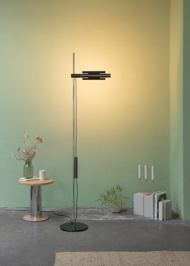 UNIKI – Baltensweiler HALO LED S Stehleuchte, dimmbare höhenverstellbare LED-Designlampe aus der Schweiz