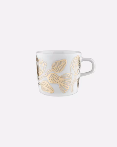 Marimekko Tiara Tasse gold mit elegantem Goldmuster