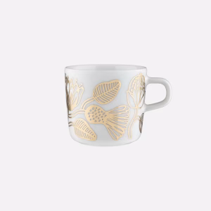 Marimekko Tiara Tasse gold mit elegantem Goldmuster