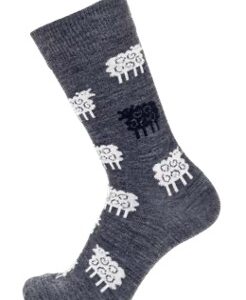Wollsocken SHEEP anthrazit von CAI Bengt & Lotta bei UNIKI Uster – nordisches Design mit Schaf-Motiv