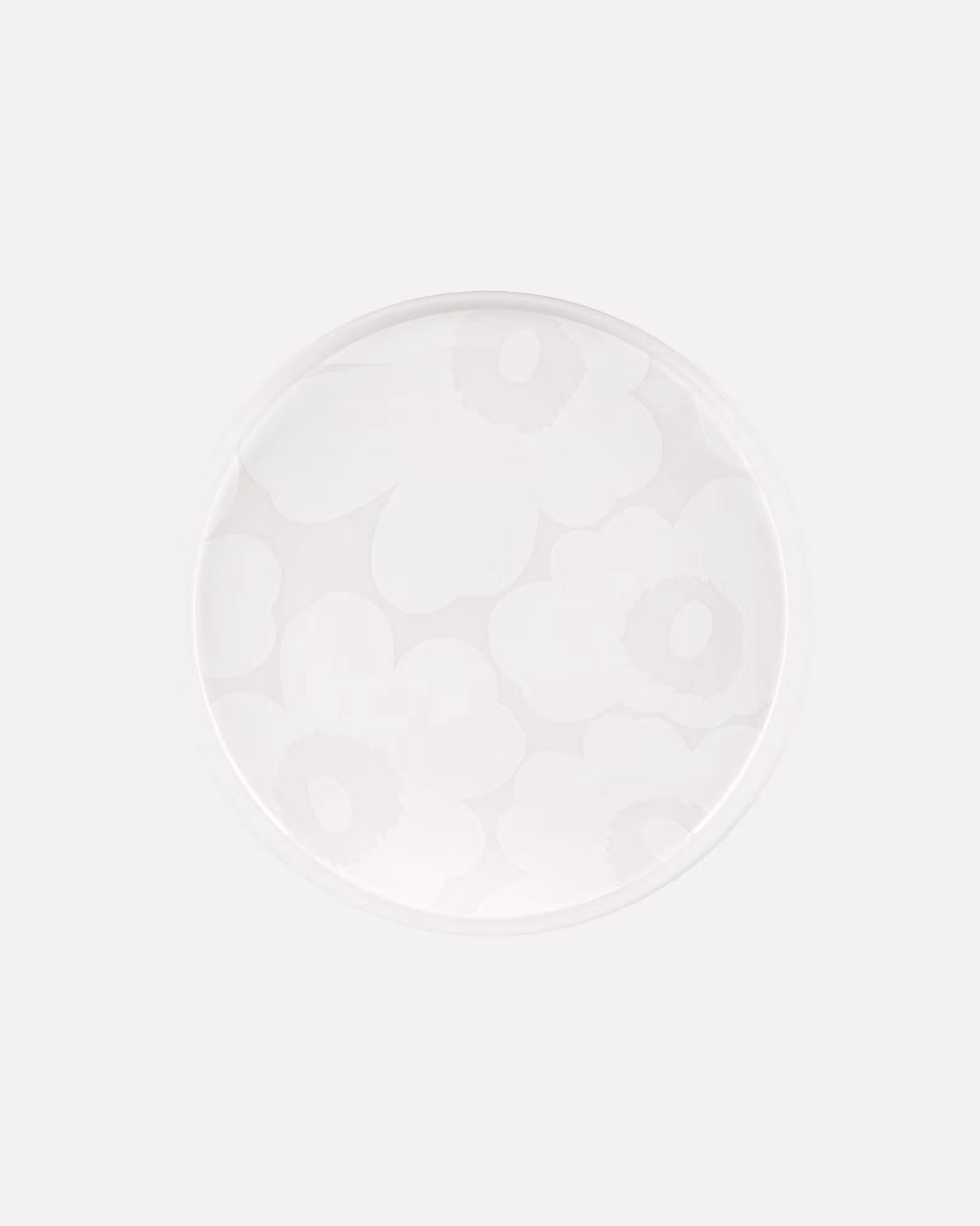 Marimekko Teller UNIKKO Ø 20 cm aus Steingut mit rotem Blumenmuster