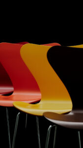 Series 7 Stuhl von Fritz Hansen in kräftiger Farbe