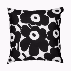 Marimekko Kissen Pieni Unikko 50x50 schwarz weiss Vorderansicht