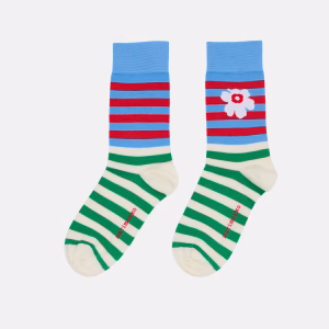 Marimekko Socken Kasvaa Tasaraita Unikko Two mit Streifen und Unikko Muster