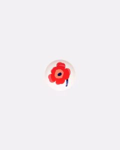 Marimekko Oiva Unikko Schälchen 9 cm, weiss-rot, Mohnblumen-Muster
