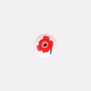 Marimekko Oiva Unikko Schälchen 9 cm, weiss-rot, Mohnblumen-Muster