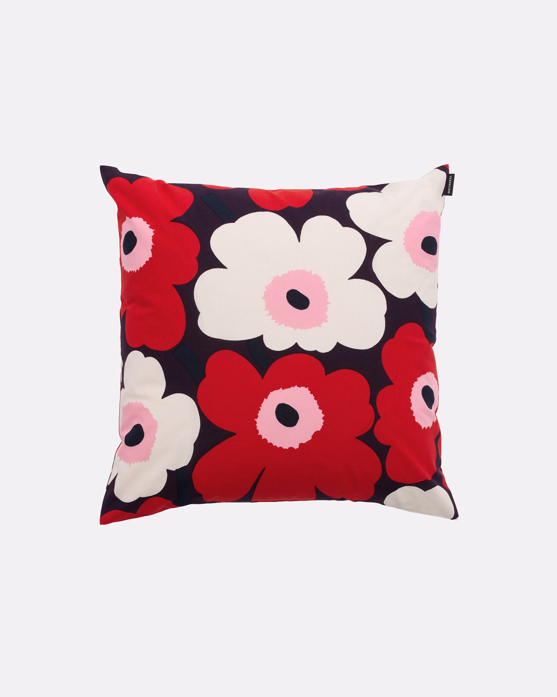 Marimekko Pieni Unikko Kissenbezug in Plum, Cranberry, Off White und Rose